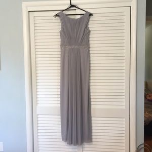 Silver gray Grecian gown